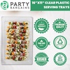 image:imageDisposable Rectangle Plastic Serving Tray  Excellent for Weddings Buffets Dinner and Parties  17 x 12 inches  4 Count  Clear