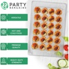 image:imageDisposable Rectangle Plastic Serving Tray  Excellent for Weddings Buffets Dinner and Parties  17 x 12 inches  4 Count  Clear