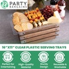 image:imageDisposable Rectangle Plastic Serving Tray  Excellent for Weddings Buffets Dinner and Parties  17 x 12 inches  4 Count  Clear