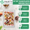 image:imageDisposable Rectangle Plastic Serving Tray  Excellent for Weddings Buffets Dinner and Parties  17 x 12 inches  4 Count  Clear