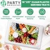 image:imageDisposable Rectangle Plastic Serving Tray  Excellent for Weddings Buffets Dinner and Parties  17 x 12 inches  4 Count  Clear