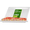 image:imageDisposable Rectangle Plastic Serving Tray  Excellent for Weddings Buffets Dinner and Parties  17 x 12 inches  4 Count  Clear
