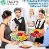 image:imagePARTY BARGAINS 12 Round Plastic Serving Tray 6Sections Clear Pack of 8