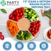 image:imagePARTY BARGAINS 12 Round Plastic Serving Tray 6Sections Clear Pack of 8