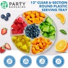 image:imagePARTY BARGAINS 12 Round Plastic Serving Tray 6Sections Clear Pack of 8