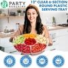 image:imagePARTY BARGAINS 12 Round Plastic Serving Tray 6Sections Clear Pack of 8