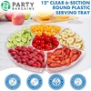 image:imagePARTY BARGAINS 12 Round Plastic Serving Tray 6Sections Clear Pack of 8