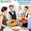 image:imagePARTY BARGAINS 12 Round Plastic Serving Tray 6Sections White with Silver Rim Pack of 8