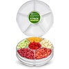 image:imagePARTY BARGAINS 12 Round Plastic Serving Tray 6Sections White with Silver Rim Pack of 4