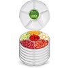 image:imagePARTY BARGAINS 12 Round Plastic Serving Tray 6Sections White with Silver Rim Pack of 8