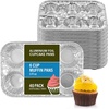 image:imagePARTY BARGAINS 6Cup Aluminum Muffin Pans  40 Pack Standard Size Cupcake Pans Disposable Muffin Tin for Baking Max 240CMuffins