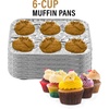 image:imagePARTY BARGAINS 6Cup Aluminum Muffin Pans  40 Pack Standard Size Cupcake Pans Disposable Muffin Tin for Baking Max 240CMuffins