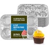 image:imagePARTY BARGAINS 6Cup Aluminum Muffin Pans  40 Pack Standard Size Cupcake Pans Disposable Muffin Tin for Baking Max 240CMuffins