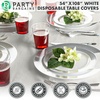 image:imagePARTY BARGAINS Disposable Table Covers 54 x 54 White  Heavy Duty Paper Plastic Blend Square Tablecloth for Parties amp Events 5 Count