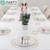image:imagePARTY BARGAINS Disposable Table Covers 54 x 54 White  Heavy Duty Paper Plastic Blend Square Tablecloth for Parties amp Events 5 Count