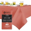 image:imagePARTY BARGAINS 40 Disposable Table Covers  54 X 108 Red Table Cover 3 Ply Paper amp Plastic Tablecloth
