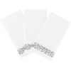 image:imagePARTY BARGAINS Disposable Linen Feel Guest Towels 100 Pack  White Paper Hand Towels with Silver Lace Design 12 x 17 Fancy Dinner Napkins Decorative Wedding Napkins Cocktail Party Guest Bathroom