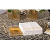 image:imagePARTY BARGAINS Disposable LinenFeel Guest Towels 100 Pack 13 x 16 White with Gold Print Soft Paper Hand Towels for Weddings Cocktail Party Decorative Fold Dinner Napkins