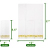 image:imagePARTY BARGAINS Disposable LinenFeel Guest Towels 100 Pack 13 x 16 White with Gold Print Soft Paper Hand Towels for Weddings Cocktail Party Decorative Fold Dinner Napkins