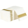 image:imagePARTY BARGAINS Disposable ClothLike Paper Guest Towels 50 Pack 13 x 16 White with Gold Line Soft Absorbent Decorative Napkins for Weddings Parties Events Home