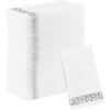 image:imagePARTY BARGAINS Disposable Linen Feel Guest Towels 100 Pack  White Paper Hand Towels with Silver Lace Design 12 x 17 Fancy Dinner Napkins Decorative Wedding Napkins Cocktail Party Guest Bathroom
