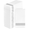 image:imageParty Bargains Disposable ClothLike Guest Towels 100 Pack 13 x 16 White with Silver Print Soft Paper Hand Towels for Weddings Cocktail Parties and Decorative Fold Dinner Napkins