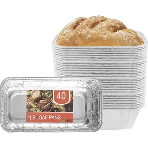 image:imagePARTY BARGAINS 1 lb Loaf Pans Disposable Aluminum Bread Tins 40 Pack  HeavyDuty OvenSafe Bakeware Max 240C for Bread Loaf Meatloaf Cakes Parties amp Events