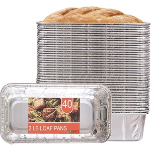 image:imagePARTY BARGAINS 2 Lb Aluminum Loaf Pan  40 Pack 85 x 45 x 25 Heavy Duty Disposable Bread Pans for Perfect for Baking Lasagna Meatloaf amp Food Serving Max 240C