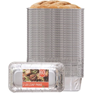 image:imagePARTY BARGAINS 2 lb Loaf Pans Disposable Aluminum Bread Tins 60 Pack  HeavyDuty OvenSafe Bakeware Max 240C for Bread Loaf Meatloaf Cakes Parties amp Events