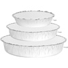 image:imagePARTY BARGAINS 7 Inch Round Disposable Aluminum Pans  100 Pack Lids not included  For Baking Roasting BBQ Perfect for Kitchen Takeout Food Catering Picnic Camping Max 240C