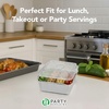 image:imagePARTY BARGAINS Party Bargains Aluminum Oblong Foil Pan Containers and plastic dome lids 1lb Capacity Aluminum Foil TakeOut Pans 800 With Plastic Lids