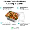 image:imagePARTY BARGAINS Party Bargains Aluminum Oblong Foil Pan Containers and plastic dome lids 1lb Capacity Aluminum Foil TakeOut Pans 800 With Plastic Lids