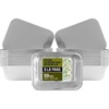 image:imagePARTY BARGAINS 5 Lb Aluminum Foil Pans with Lids  50 Count Set with Board Lids 9 x 7 Inches Oblong Pan Food Container for Hot and Cold Use Max 240C5LB Pan