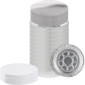 image:imagePARTY BARGAINS 9Inch Round Disposable Aluminum Pans  40 Pack Set with Board Lids  For Baking Roasting BBQ Perfect for Kitchen Takeout Food Catering Picnic Camping Max 240C