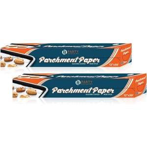 image:imageParty Bargains 12 Inch x 50 Feet Parchment Paper Roll  2 Pack Nonstick Baking Paper Silicone Coated Perfect for Air Fryer Liners Baking Roasting Cakes and Pizzas