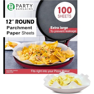 image:imageParty Bargains 12 Round Parchment Paper  100 PreCut Sheets Silicone Coated Baking Paper Ideal for Air Fryers Baking Roasting Cakes and Pizzas