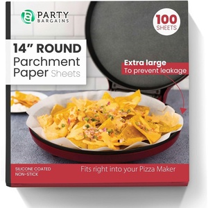 image:imageParty Bargains 14 Round Parchment Paper  100 Sheets Parchment Paper Rounds Precut Silicone Coated Baking Paper Perfect for Air Fryer Liners Baking Roasting Cake and Pizzas