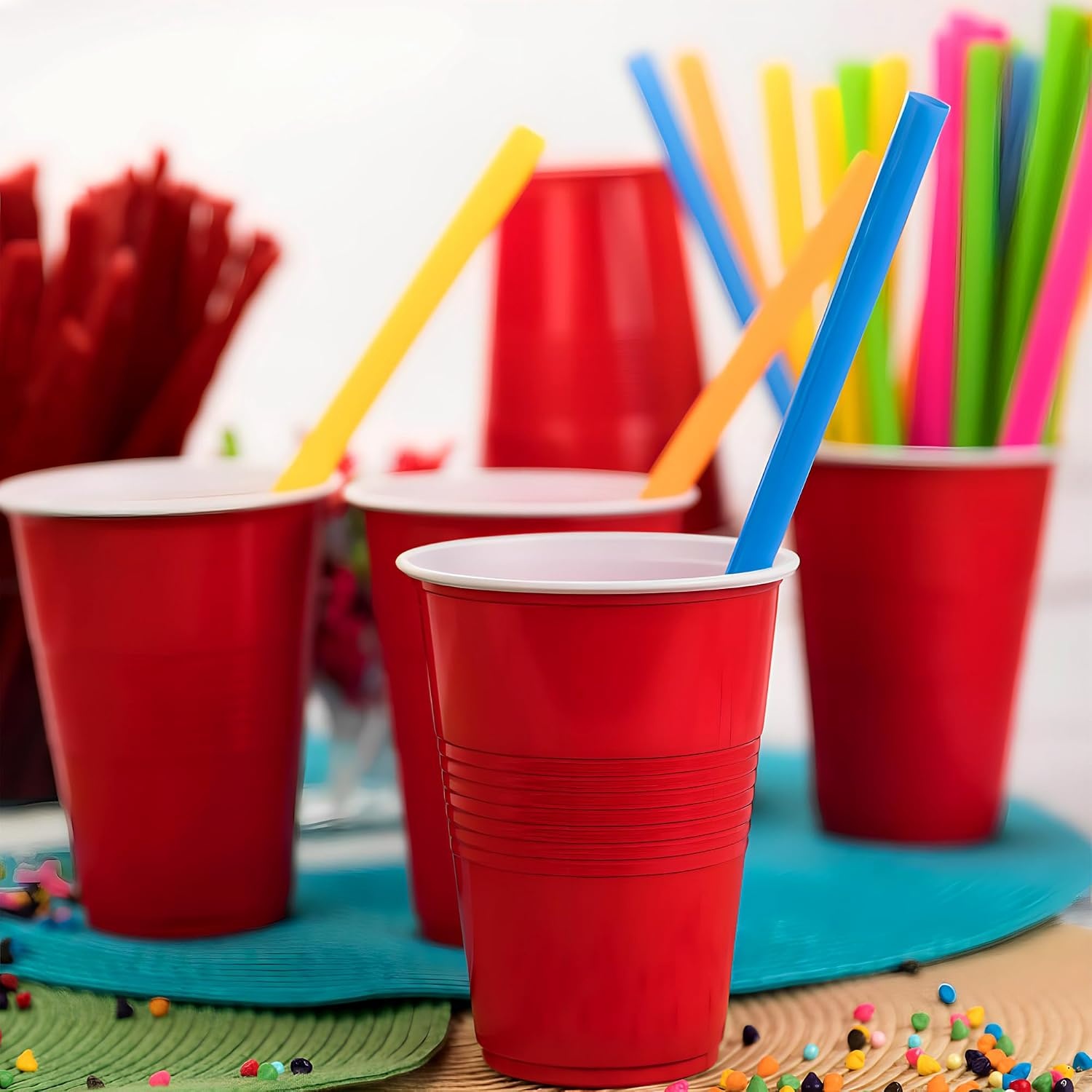 image:imageParty Bargains Smoothie Straws  BPAFree amp Reusable Assorted Bright Colors Drinking Straw  Perfect for Milkshake Boba Juices amp More  Jumbo Pack 100 Counts