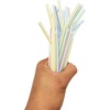 image:imageParty Bargains Flexible Drinking Straws 100 Count Striped Colors Disposable Plastic Straws 023 diameter 763 long Pack of 1