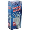image:imageParty Bargains Flexible Drinking Straws 100 Count Striped Colors Disposable Plastic Straws 023 diameter 763 long Pack of 1