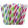 image:imageParty Bargains Paper Straws  Disposable amp Reusable Assorted Rainbow Stripe Drinking Large Straw  Perfect for Juices Shakes Smoothies Party Supplies Arts amp Crafts  150 Pack