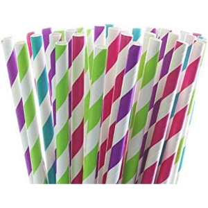 image:imageParty Bargains Paper Straws  Disposable amp Reusable Assorted Rainbow Stripe Drinking Large Straw  Perfect for Juices Shakes Smoothies Party Supplies Arts amp Crafts  150 Pack