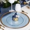 image:imageBlue Charger Plates With Gold Rim 8 Pack  13 Round Disposable amp Reusable Plastic Chargers for Weddings Events amp Home Dcor