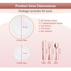 image:imagePARTY BARGAINS 125 Disposable Plastic Dinnerware Set for 25 Guest  Rose Gold 25 Each 10 Dinner Plates 7 SaladDessert Plates Forks Knives Spoons for Weddings Bridal Showers