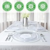 image:imagePARTY BARGAINS 125 Disposable Plastic Dinnerware Set for 25 Guest  Silver Lace 25 Each 10 Dinner Plates 7 SaladDessert Plates Forks Knives Spoons Weddings Bridal Showers Birthday