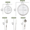 image:imagePARTY BARGAINS 125 Disposable Plastic Dinnerware Set for 25 Guest  Silver Twig 25 Each 10 Dinner Plates 7 SaladDessert Plates Forks Knives Spoons for Weddings Bridal Showers Birthday
