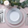 image:imagePARTY BARGAINS 125 Disposable Plastic Dinnerware Set for 25 Guest  Silver Twig 25 Each 10 Dinner Plates 7 SaladDessert Plates Forks Knives Spoons for Weddings Bridal Showers Birthday