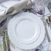 image:imagePARTY BARGAINS 125 Disposable Plastic Dinnerware Set for 25 Guest  Vintage White 25 Each 10 Dinner Plates 7 SaladDessert Plates Forks Knives Spoons for Weddings Bridal Showers Birthday