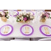 image:imagePARTY BARGAINS 13 Inch Plastic Charger Plates Raindrop Transparent Lavender 8 Pack