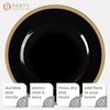 image:imagePARTY BARGAINS 13Inch Charger Plates  8 Pack Organic Collection Black Gold Rim HeavyDuty Disposable Chargers for Elegant Dining  Ideal for Weddings and Formal EventsBlack With Gold Rim